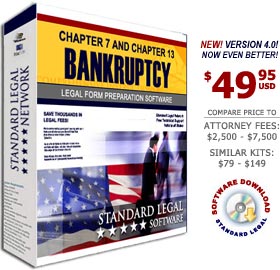 Do it Yourself Software for both Chapter 7 and Chapter 13 Bankruptcy.